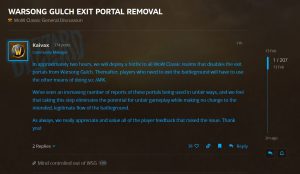 Blizzard Removes Exit Portals From Warsong Gulch In Wow Classic