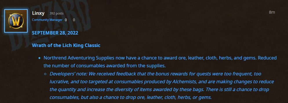 wotlk classic hotfixes – september 28 featured image